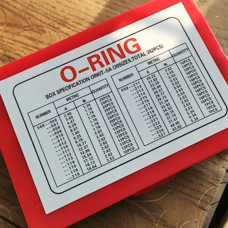 طقم إصلاح حلقة O NBR - أختام مقاومة للزيت/المياه للحنفيات/السباكة/قطع غيار السيارات، 380 قطعة بأحجام متنوعة