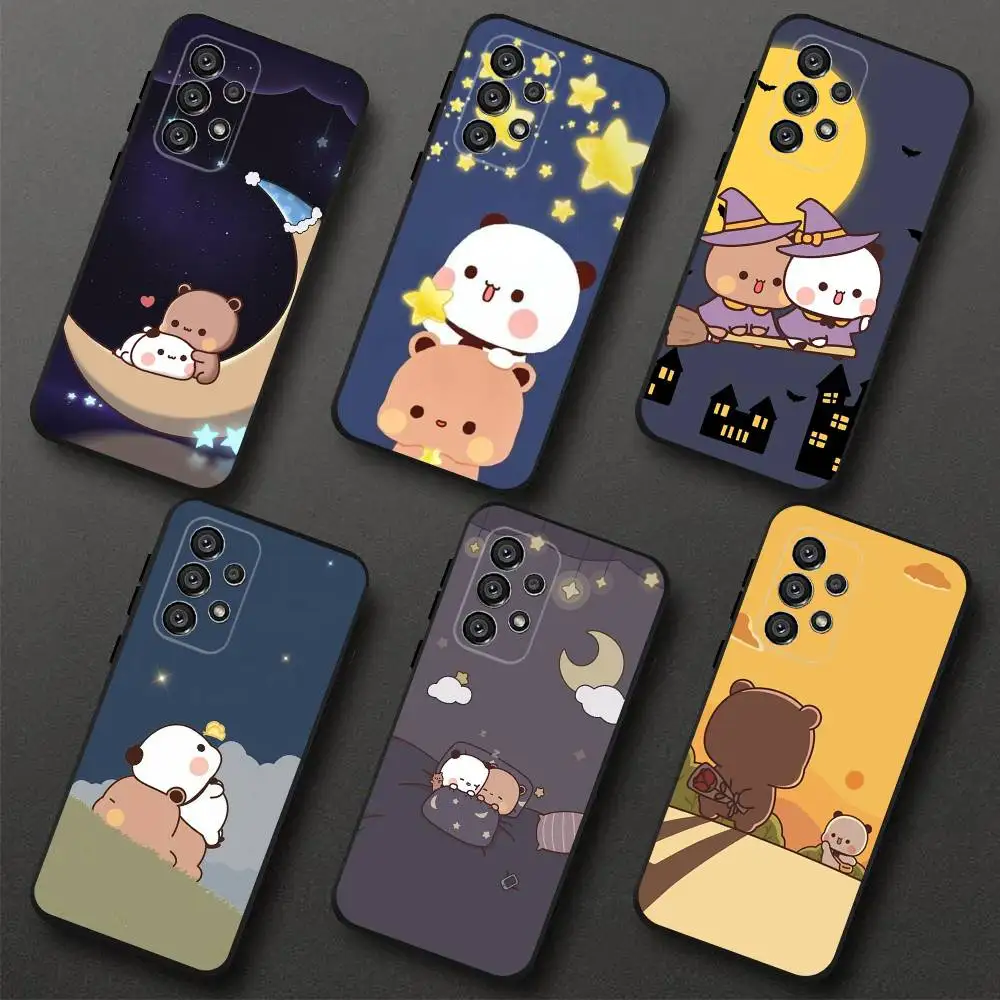 

Cute BuBu DuDu Phone Case For Samsung S 25,24,23,22,30,21,10,9,Ultra,Plus,Lite,FE,4,5G Black Soft Case