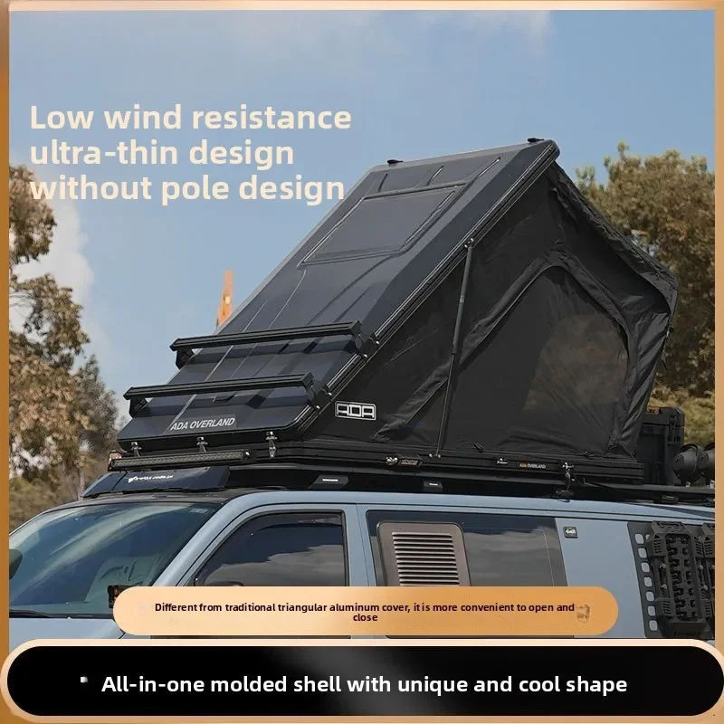 Fully automatic outdoor self-driving tour off-road hard shell top, ultra-thin camping aluminum alloy triangular tent