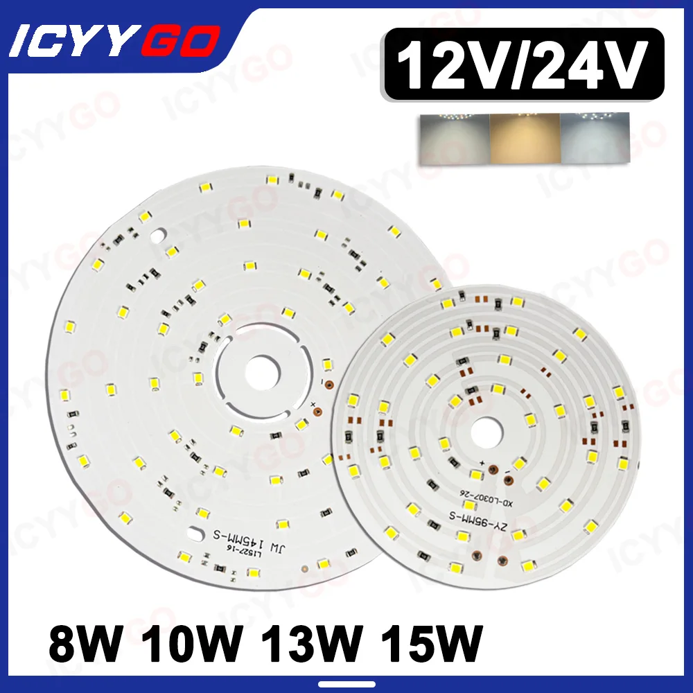10PCS 7.5W 10W 13W 14W 12V/24V LED Light Board 82MM 95MM 115MM 145MM Used In Ceiling Lamp LED Bulb Light Source Board