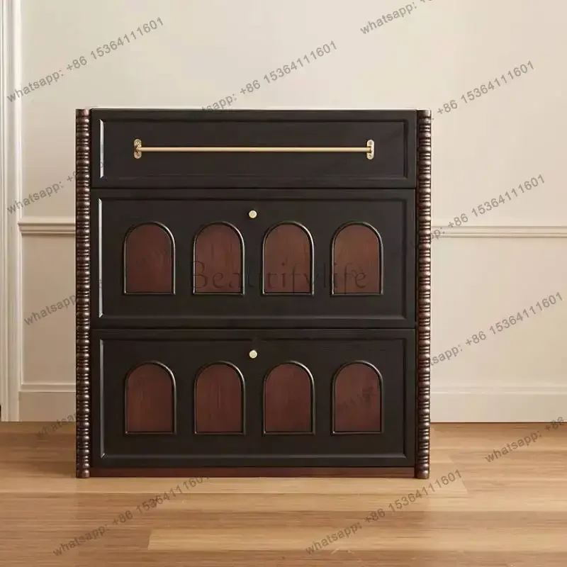 LSDesign Style Shoe Cabinet Dustproof Tall Italian Luxury Narrow Shoe Cabinets Display Slim Wooden Mueble Zapatero Furniture