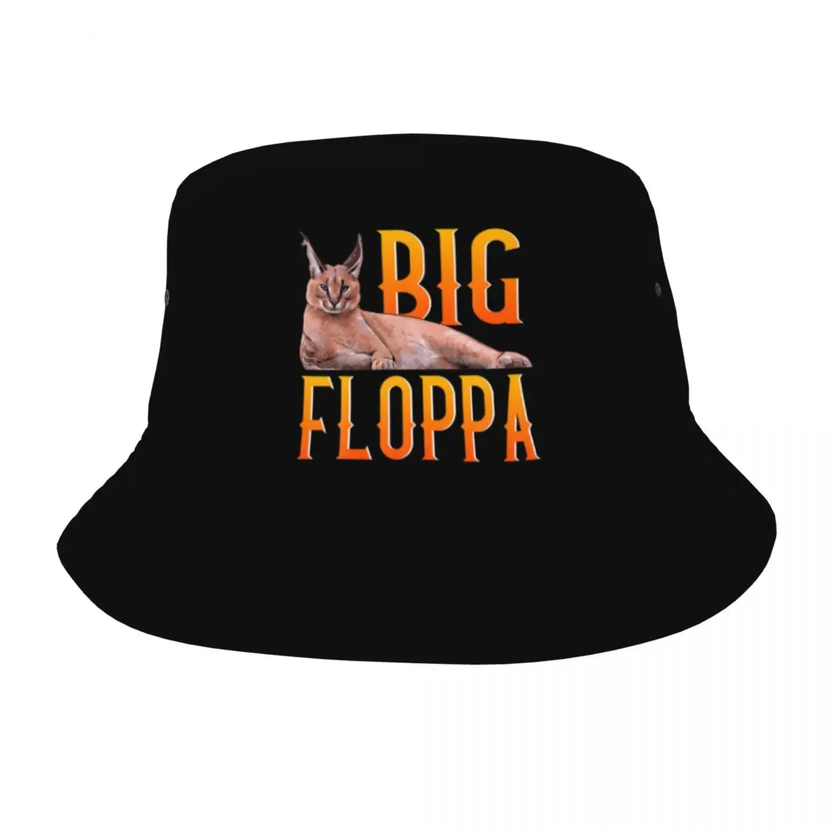 Big Floppa Meme Bucket Hat for Men Women Print Cute Caracal Cat Summer Beach Sun Cute Caracal Cat Fisherman Cap