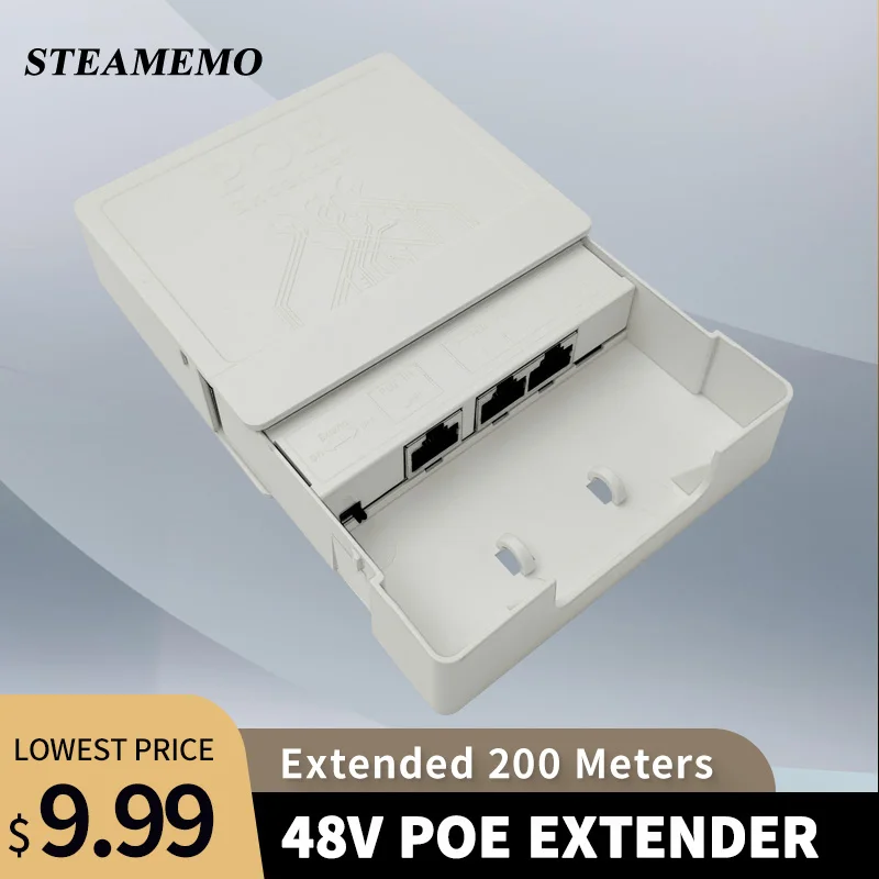 STEAMEMO 방수 POE 익스텐더, POE 리피터, POE 카메라 리버스 POE 스위치, IEEE802.3AF/AT 표준, 2 포트, 100Mbps