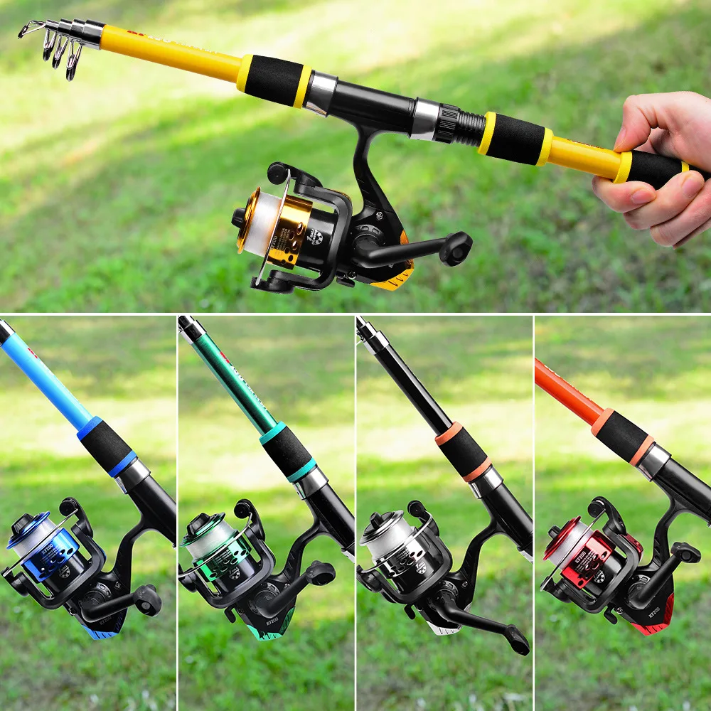 Surf Sea Beach Casting Fiberglass Glass Fiber Combo Kit Set Fishing Rod Pole Spinning Baitcasting Telescopic Travel Ice Fly view 4