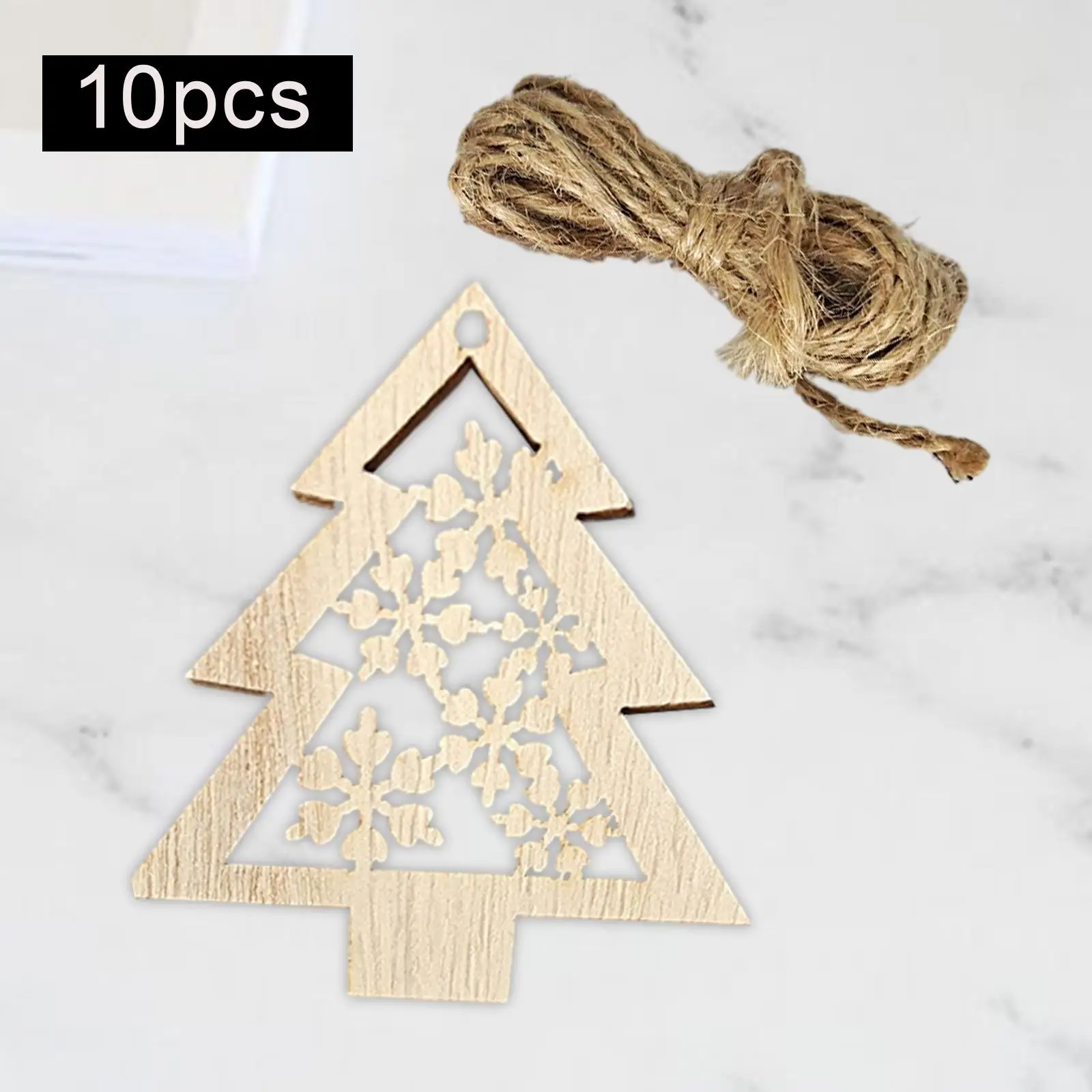 DIY Christmas Wooden Ornament Cutouts Blank Craft Slices Hanging Tag Plaque for Kids Decorations Holiday Centerpieces