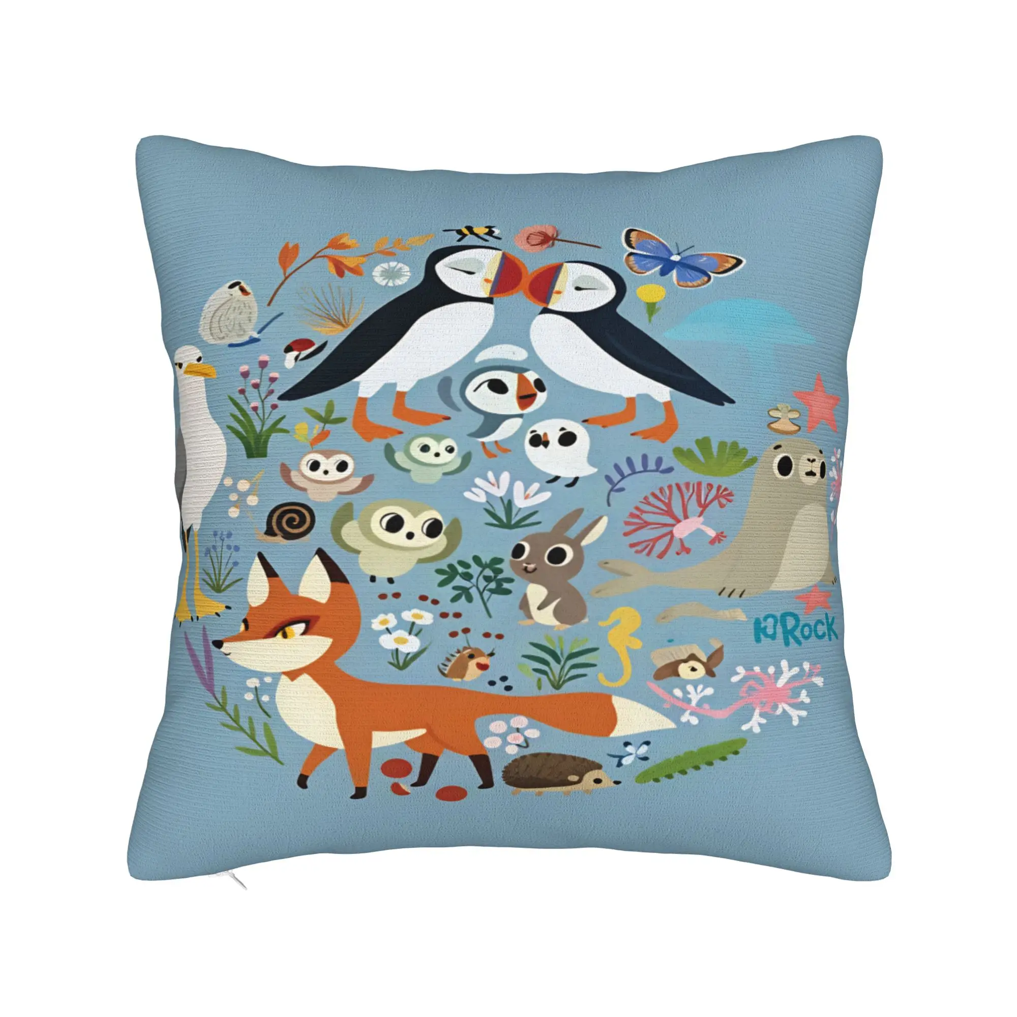 Puffin Rock And New Friends Pillow Case  Funny Pillow Cover Comfy Pillowcases For Wedding Party Home Decor