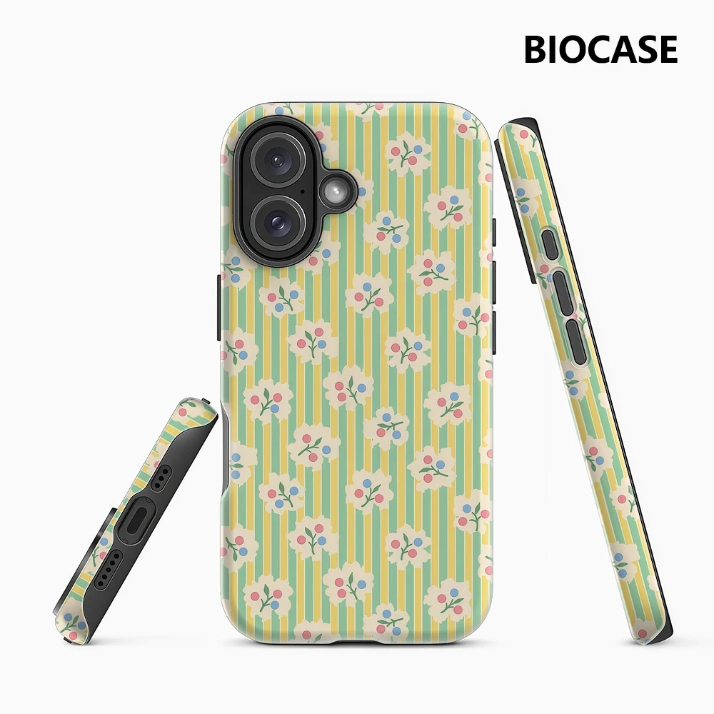 Vintage Floral & Berry Stripes IPhone 17 Must-Haves Handyhülle für IPhone 17 16 15 14 13 12 Pro Max Plus Doppelschichtige Rückseite