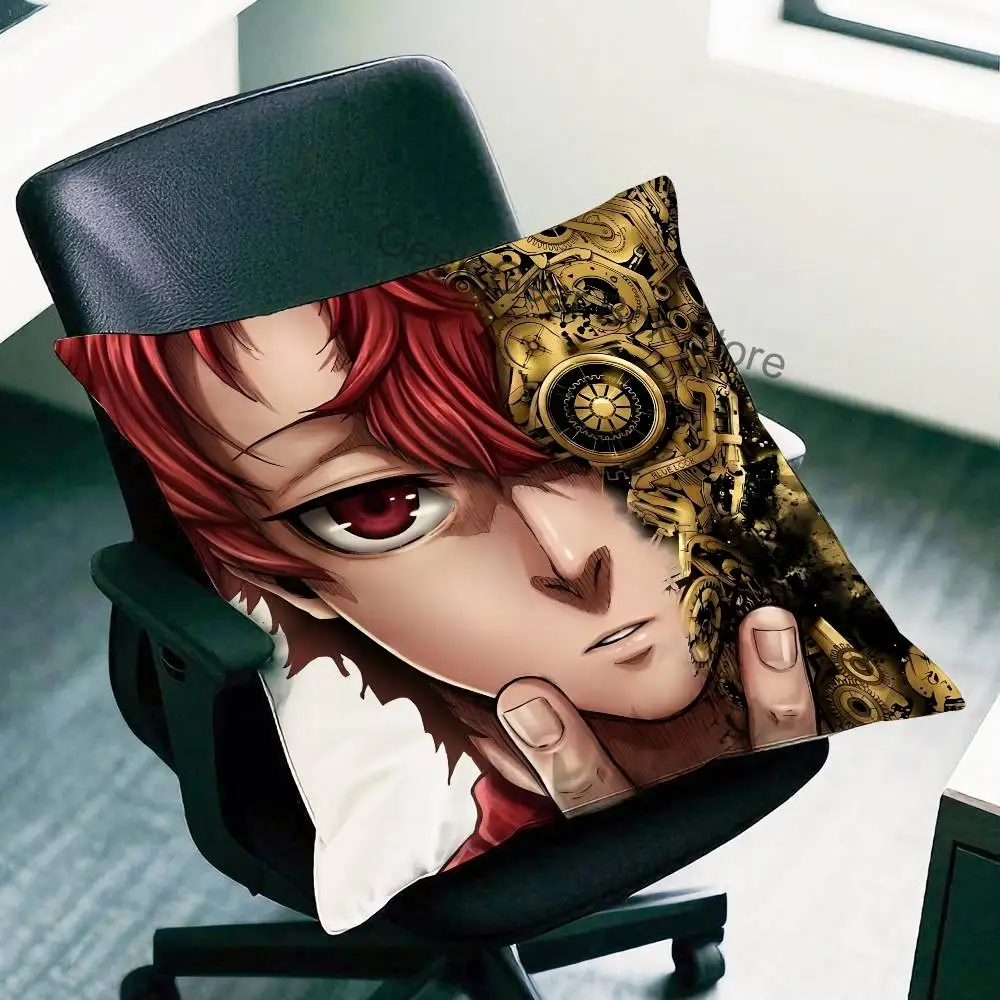 Anime V-Vivian Hugo b-Blue Pillow Case For Sofa Decor Car Office Room Printing Cushion Cover Decorations and Protector