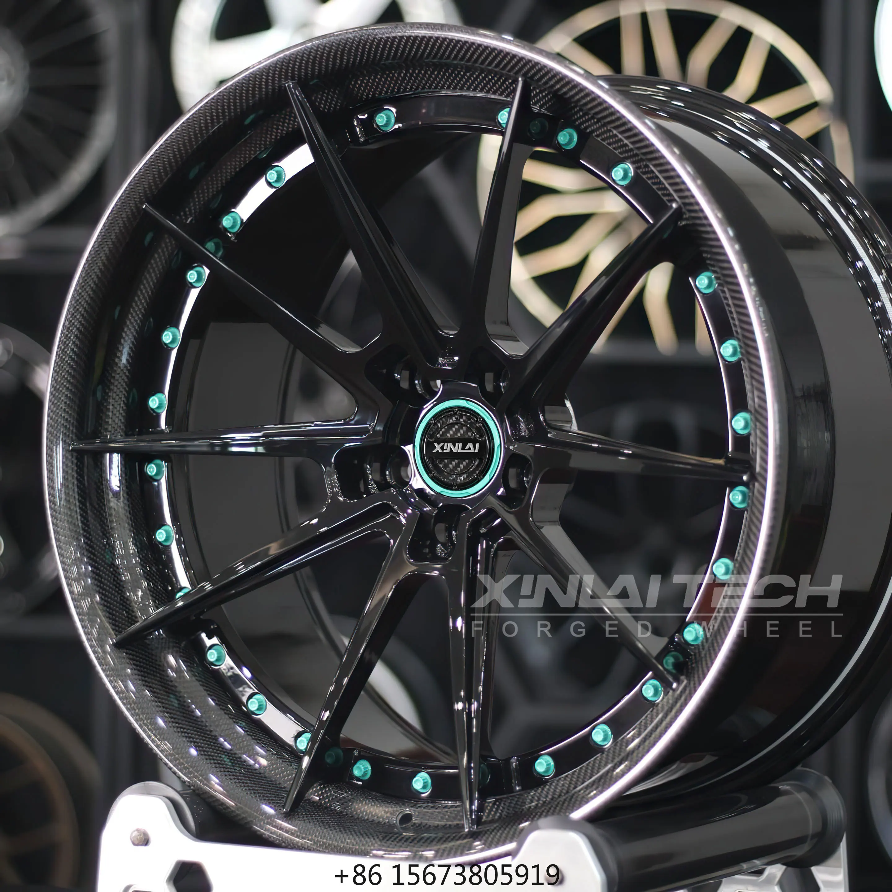 2 Piece Deep Concave Forged Carbon Fiber Wheels 18 19 20 21 22 23 24 Inch 5x120 5x112 5x114.3 for