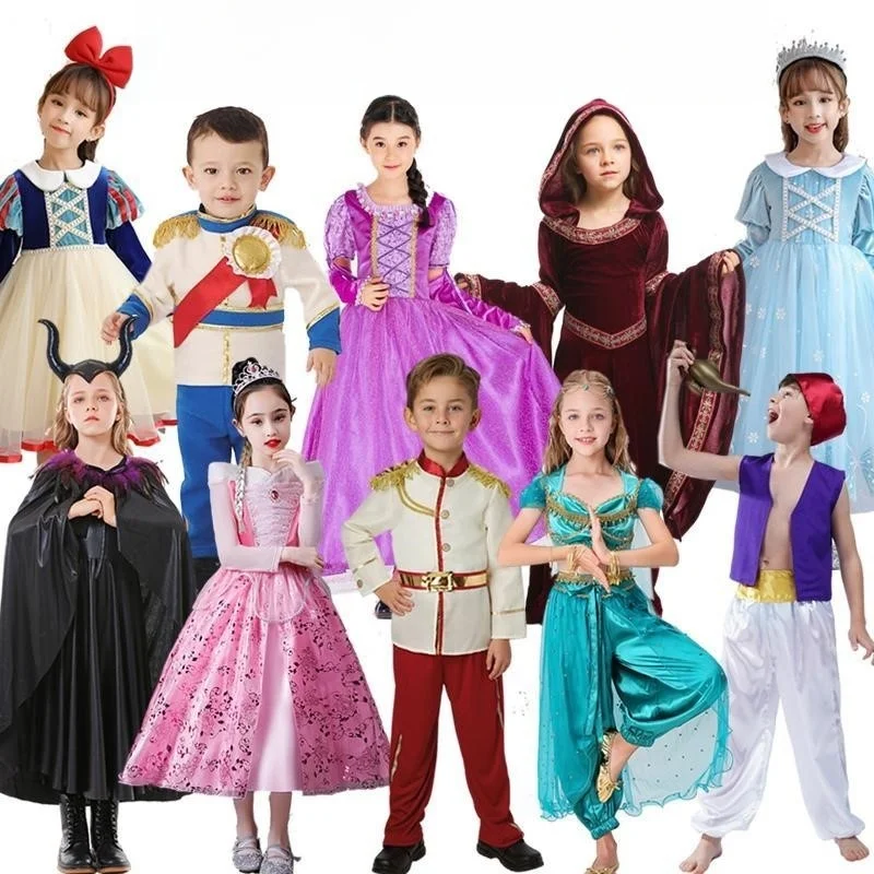 

Princess Costume Children's Wig Long Hair Sleeping Beauty Dress Girls' Dress up Clothes Witch Role Play Outfit