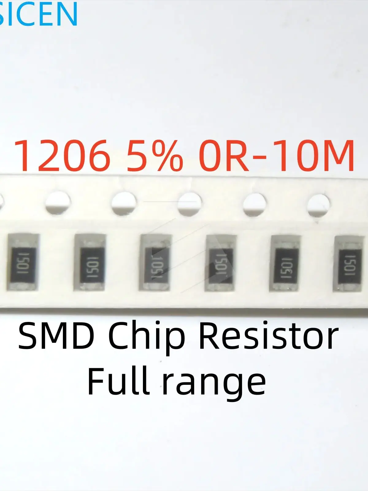 10PCS 1206 5% 1/4W,SMD Resistor Sample,1R 5.1R 10R 12R 30R 1K 10K 51K 75K 100K 220K 470K 750K 1M 4.7M 6.2M 9.1M 220R 330R 470R