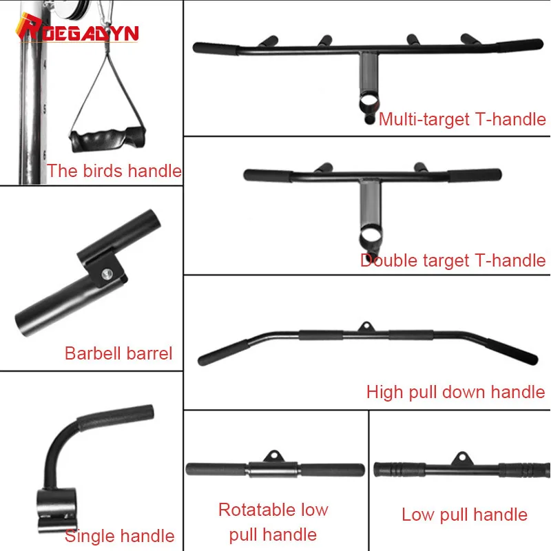 Fitness Biceps Triceps Rowing, D Handle Gym Pulley, Lat Pull Down Bar, Fitness Cable Machine Attachments, Muscle Training Rope,