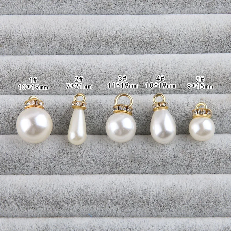 10pcs Diy Jewelry Accessories Highlight Imitation Pearl Round Water Drop Pendant Simple Earrings Handmade Material Charms
