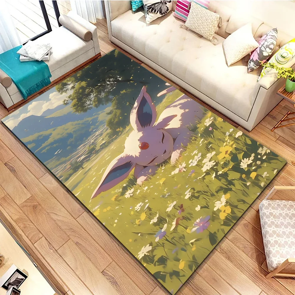 Anime P-Pokemon Card Floor Mat Graphic Printed Flannel Doormats For Bathroom Kitchen Entrance Carpet Home Decor