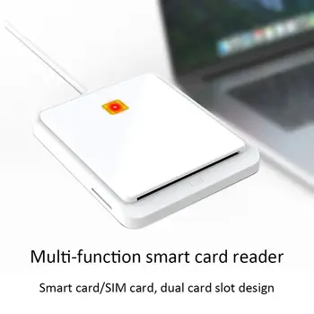 قارئ بطاقات ذكية USB 2.0 يدعم خاصية التبديل السريع للذاكرة لبطاقات الهوية المصرفية، وبطاقات SIM، وبطاقات CAC، ومحول موصل لنسخ بطاقات الهوية لأنظمة التشغيل Windows 7/8/8.1/10 12 best sales قارئ الهوية - №9