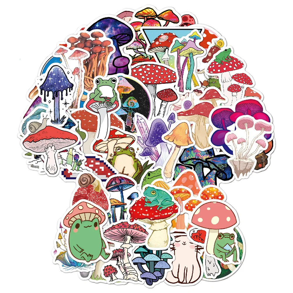 

10/30/50/100pcs Cool Psychedelic Mushroom Stickers Aesthetic for Water Bottle Phone Laptop Tablet Waterproof Kids Sticker Decals