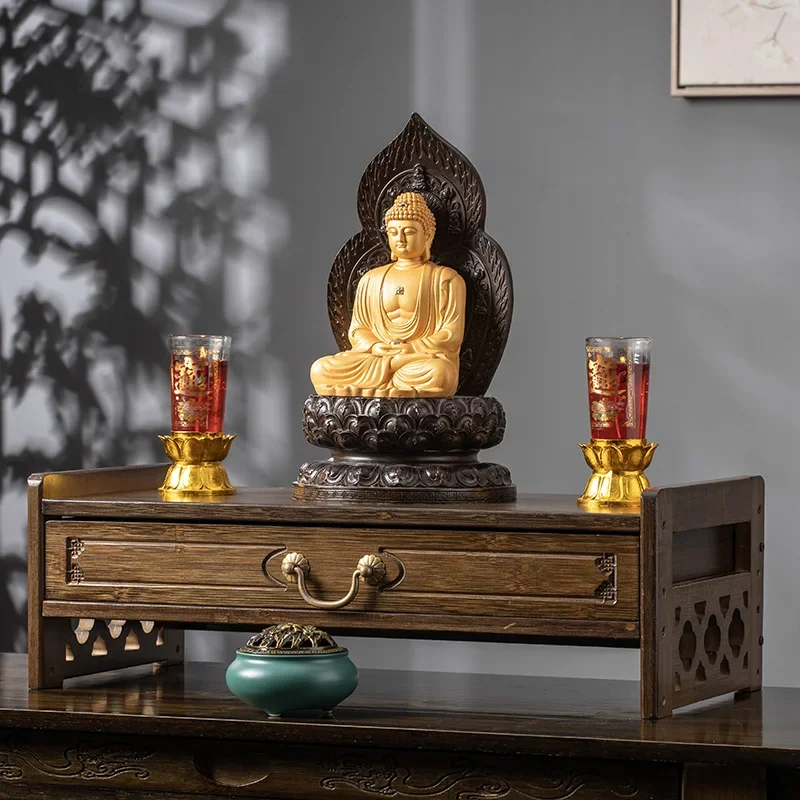 Buddha statue offering  Wealth placement frame Shrine shrine cabinet Household heightened offering table