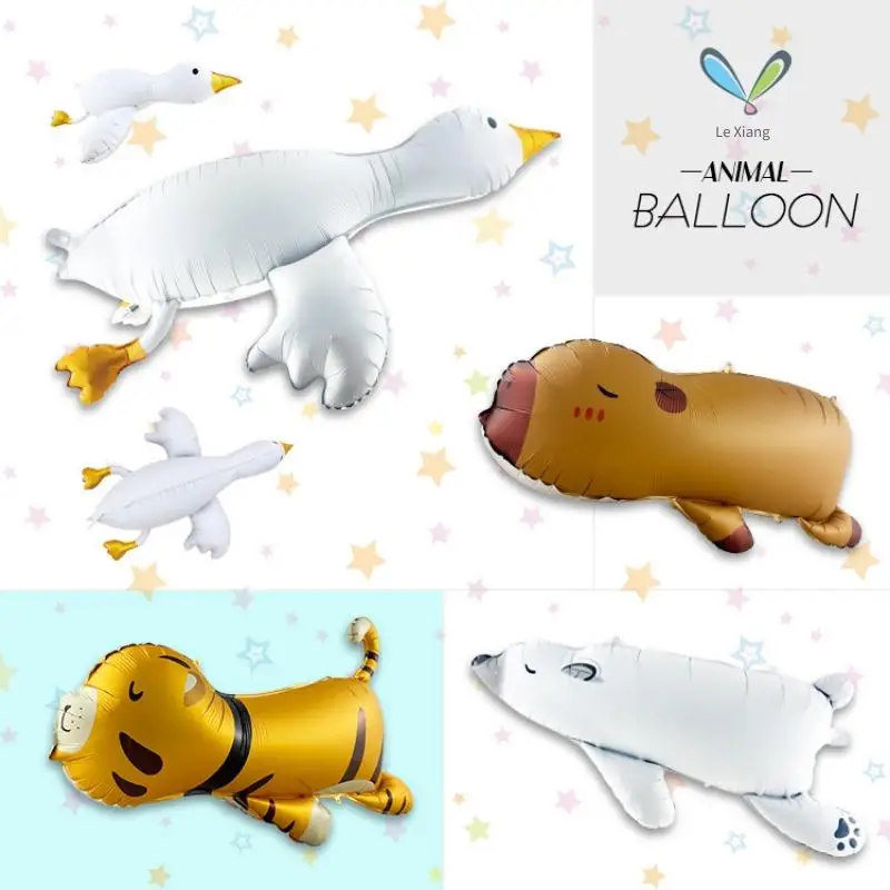 

New Animal Aluminum Film Balloons, Polar Bears, Big White Geese, Animal Party Decorations Can Float