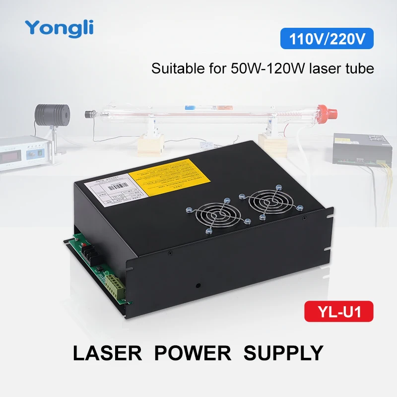 YongLi 110v 220v Co2 Laser Power Supply 50w 60w 80w 100w 120w YL-U1 Laser Equipment Parts for Laser Machine