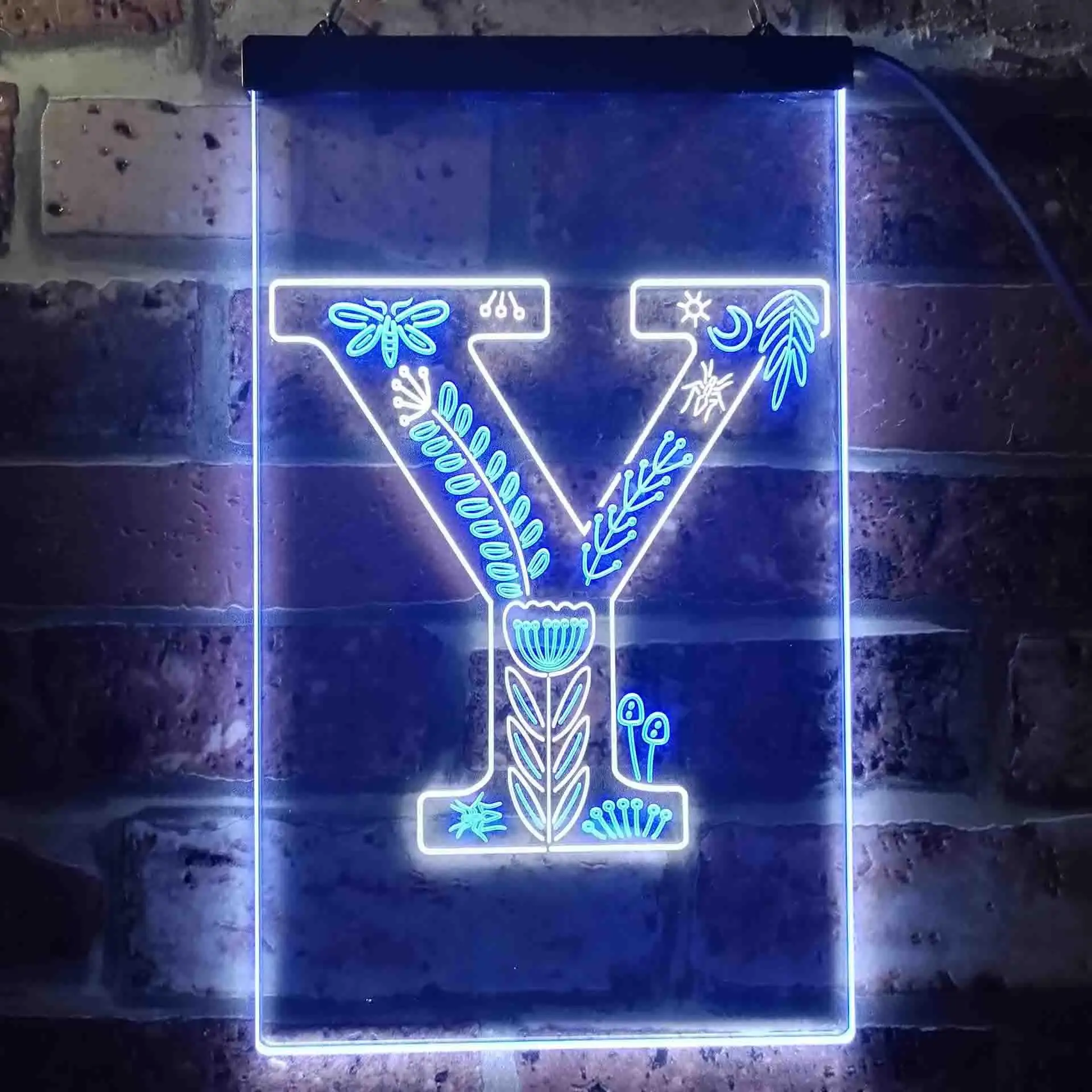 

Letter Y Initial Monogram Family Name Dual Color Led Neon Sign st6-i3462