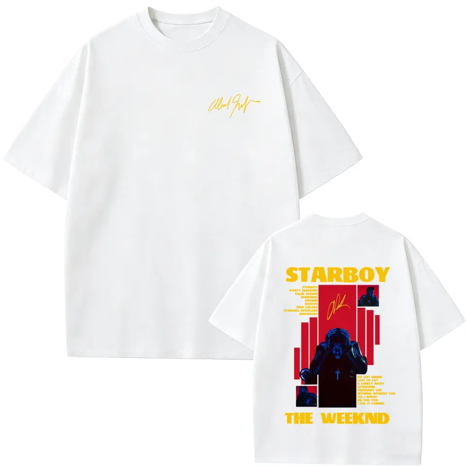 Rapper The Weeknd Starboy Album Graphic T-shirt Men Women Hip Hop
