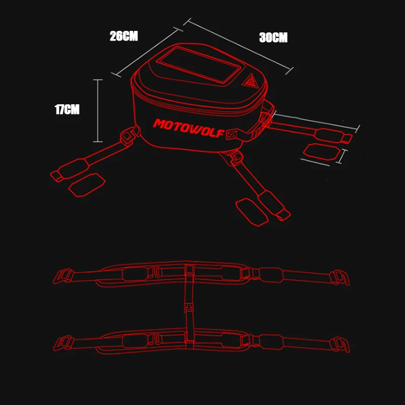 Universal motorcycle multi-functional riding backpack touchscreen mobile phone fuel tank bag EVA hard-shell rear  back seat bag