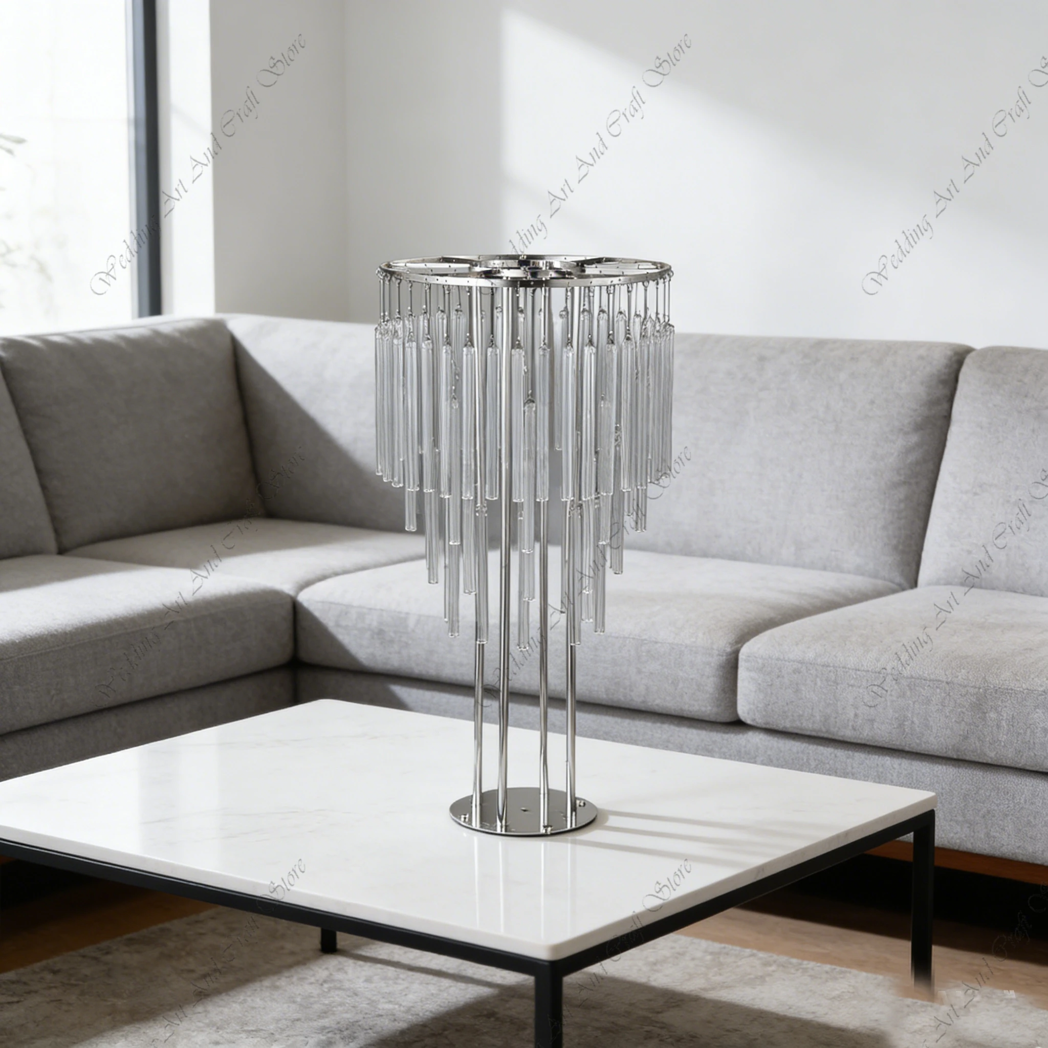 

6pcs f30 100-150cm Floor Standing Candelabra Wedding Flower Stand Silver Acrylic Tall Vases for Centerpieces Wedding ivy653