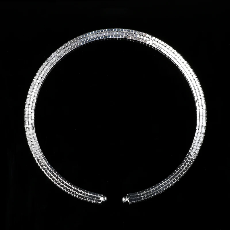 Elegant Choker Necklace Crystal Rhinestone Silver Plated Neckless Women Jewelry Simulated Pearl Choker Necklaces Luxury