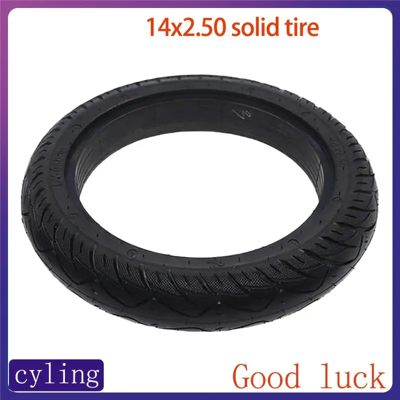 

Unbreakable 14X2.50 Solid Rubber Bicycle Tire: Never Flat, Anti-Puncture, and Shock-Absorbing