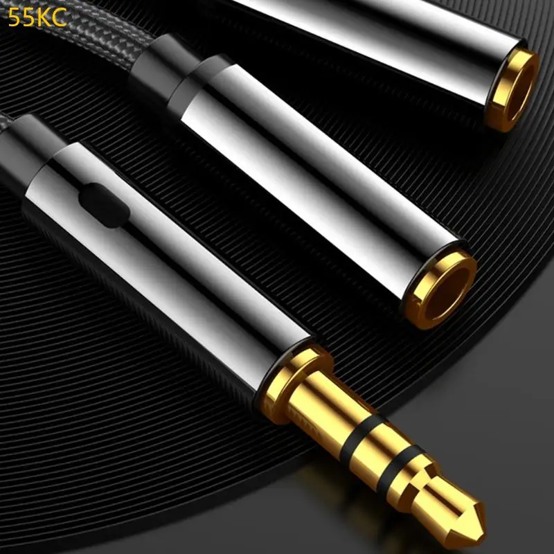 55KC 2pcs 3.5mm Male to Double Female Audios Cable Headphone Splitter for High Fidelitys Sound Sharing in Music and Movies