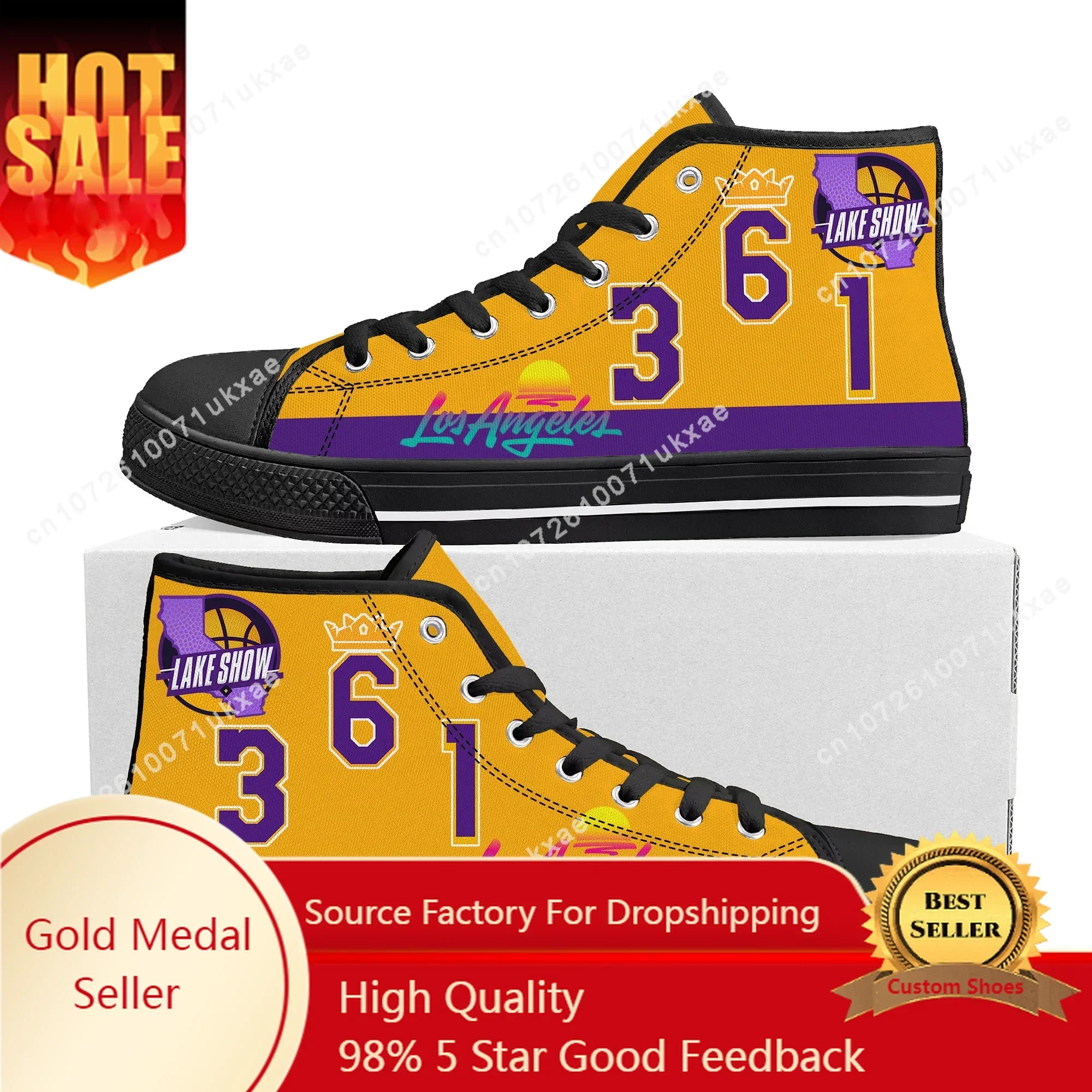 

Los Angeles Number 6 3 1 lake show High Top Sneakers Mens Womens Teenager Canvas Sneaker Casual Custom Made Shoes Customize Shoe