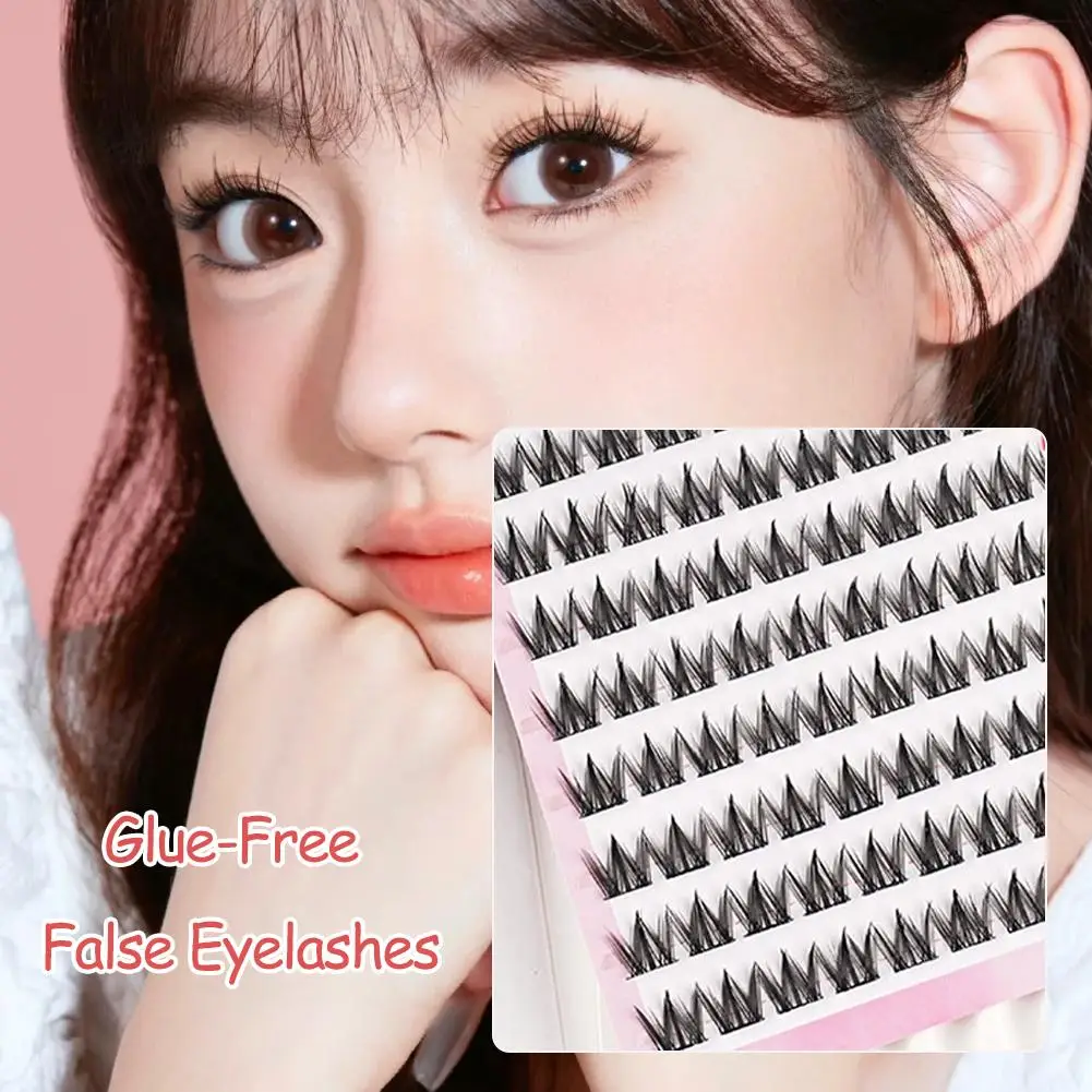 글루 프리 인조 속눈썹 코믹 스파이어 속눈썹 자연스러운 풍성한 DIY 속눈썹 클러스터 개별 속눈썹 연장 메이크업 도구