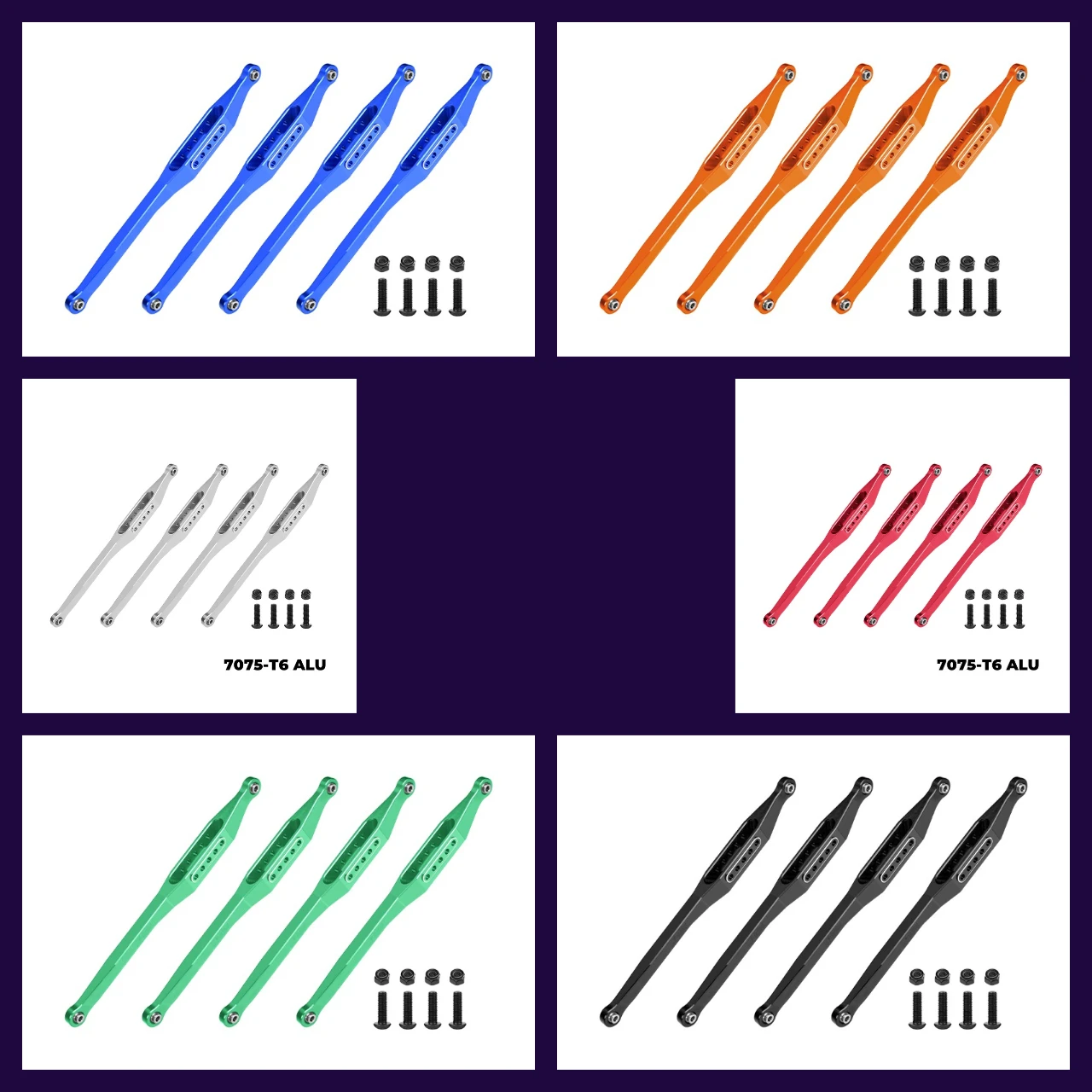 Juego de barra de enlace inferior de aleación GPM 7075-T6 para excavadora de tumbas LOSI 1/8 LMT 2,0 LOS244012