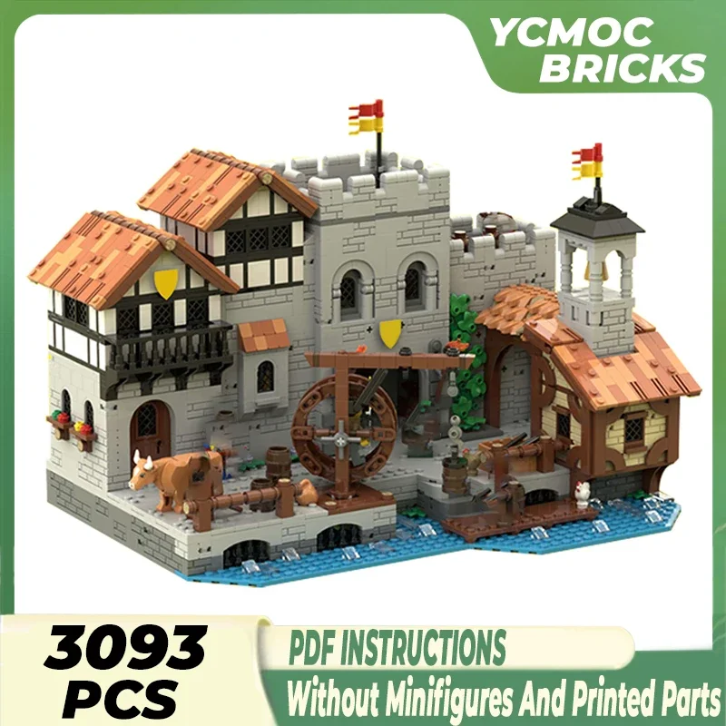 Medieval Castle Model Moc Building Bricks Lion Knights\' Harbor Technology Modular Blocks Gifts Christmas Toys DIY Sets Assembly