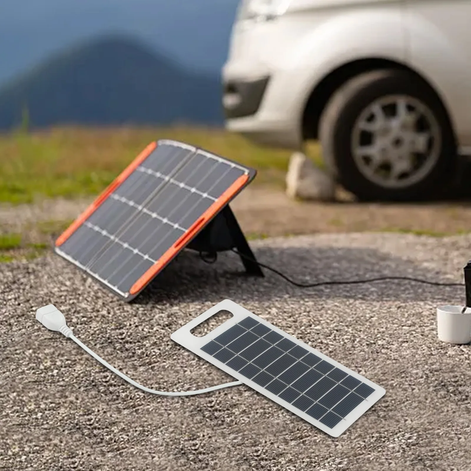 2W 5V Portable Solar Panel with Waterproof Feature for Mobile Phone and Low Power Device Charging on Camping and Hiking Trips