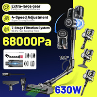 Yanhama Cordless Vacuum Cleaner - 68000PA/630W, Foldable Stick Vacuum with Powerful Suction for Home Pet Hair Carpet Hard Floors