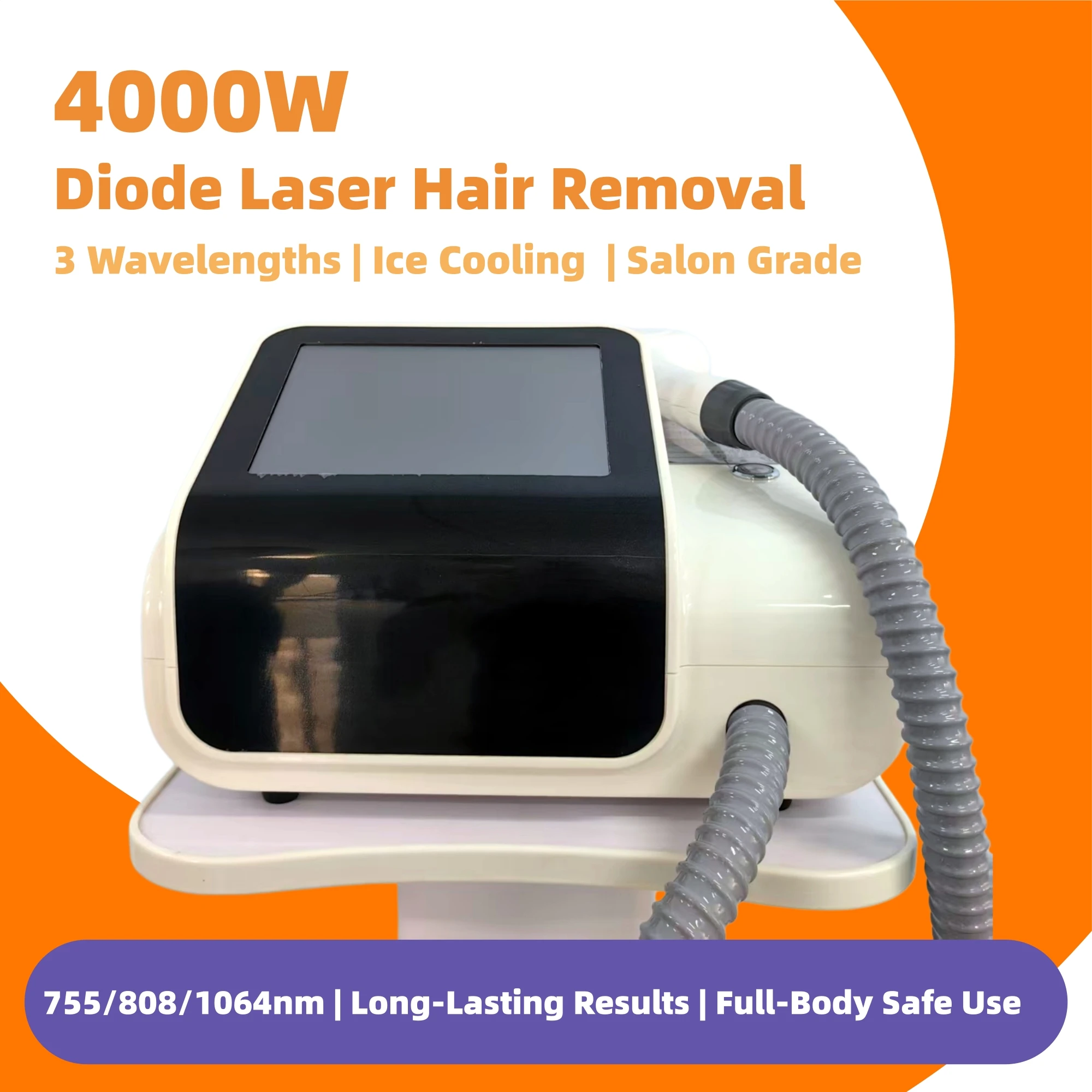 Mini 808nm Diode Laser Epilator with External Water Tank Ice Titanium Handle for Professional Salon Semiconductor Cooling