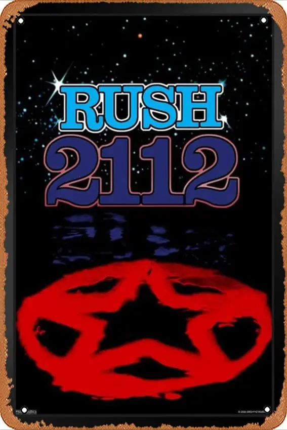 Vintage Tin Signs Rush 2112 Album Cover Art Retro Vintage Style Rock Band Music Poster 8 x 12 inch