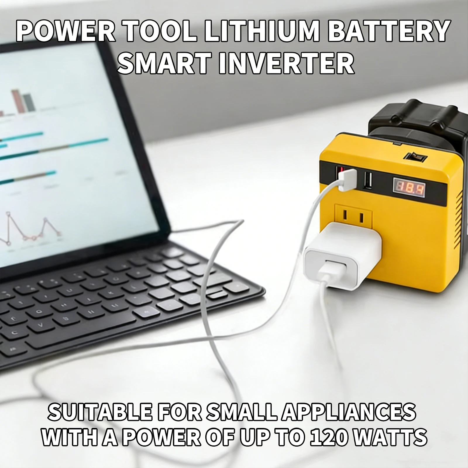 Lithium Battery Inverter Power Bank, AC220V/21V Outdoor Household Multifunctional Intelligent Transformer Electric Tool
