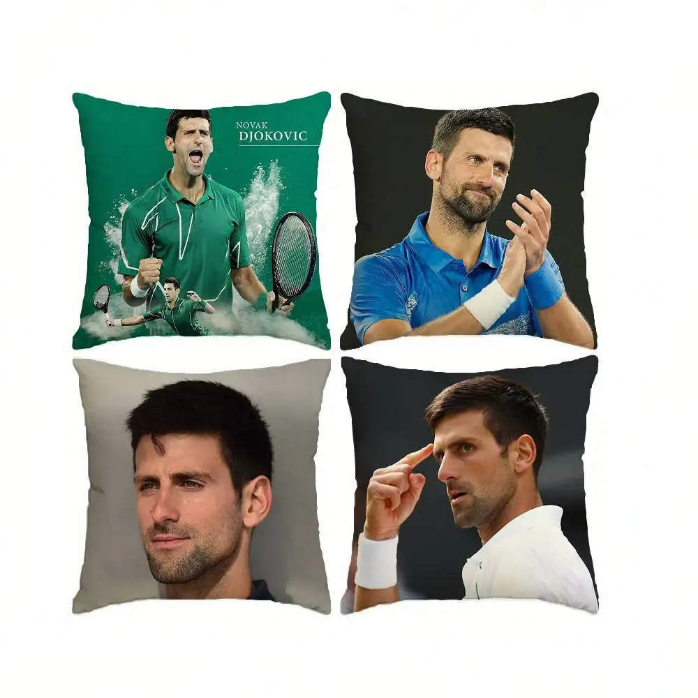 Tennis player N-Novak Djokovic  Square Double-Sided printed Pillow Case Bedroom Bedside Pillow Sofa Cushion Cover