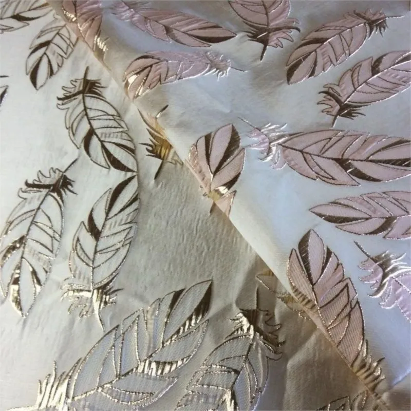 Crisp woven gold thread elegant jacquard fabric dress evening women's bouquet
