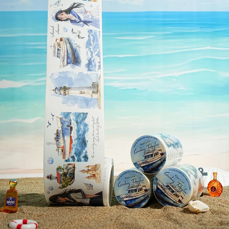 

60mm * 200cm/roll seaside vacation theme Washi masking tape DIY scrapbook diary album material aesthetic stationery stickers