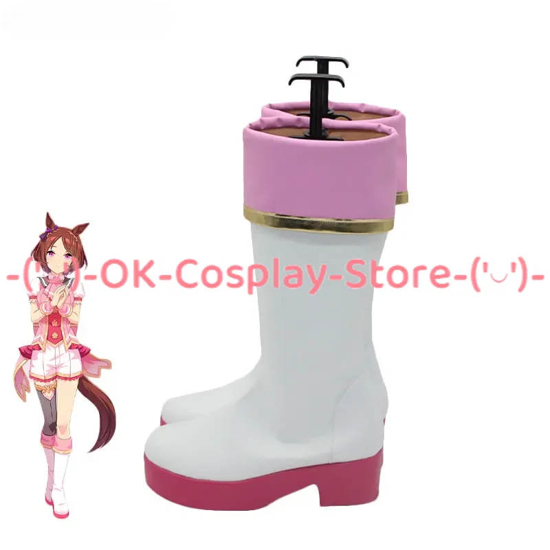 Game Pretty Derby Sakura Laurel  Cosplay Shoes PU Leather Shoes Halloween Carnival Boots Cosplay Prop Custom Made