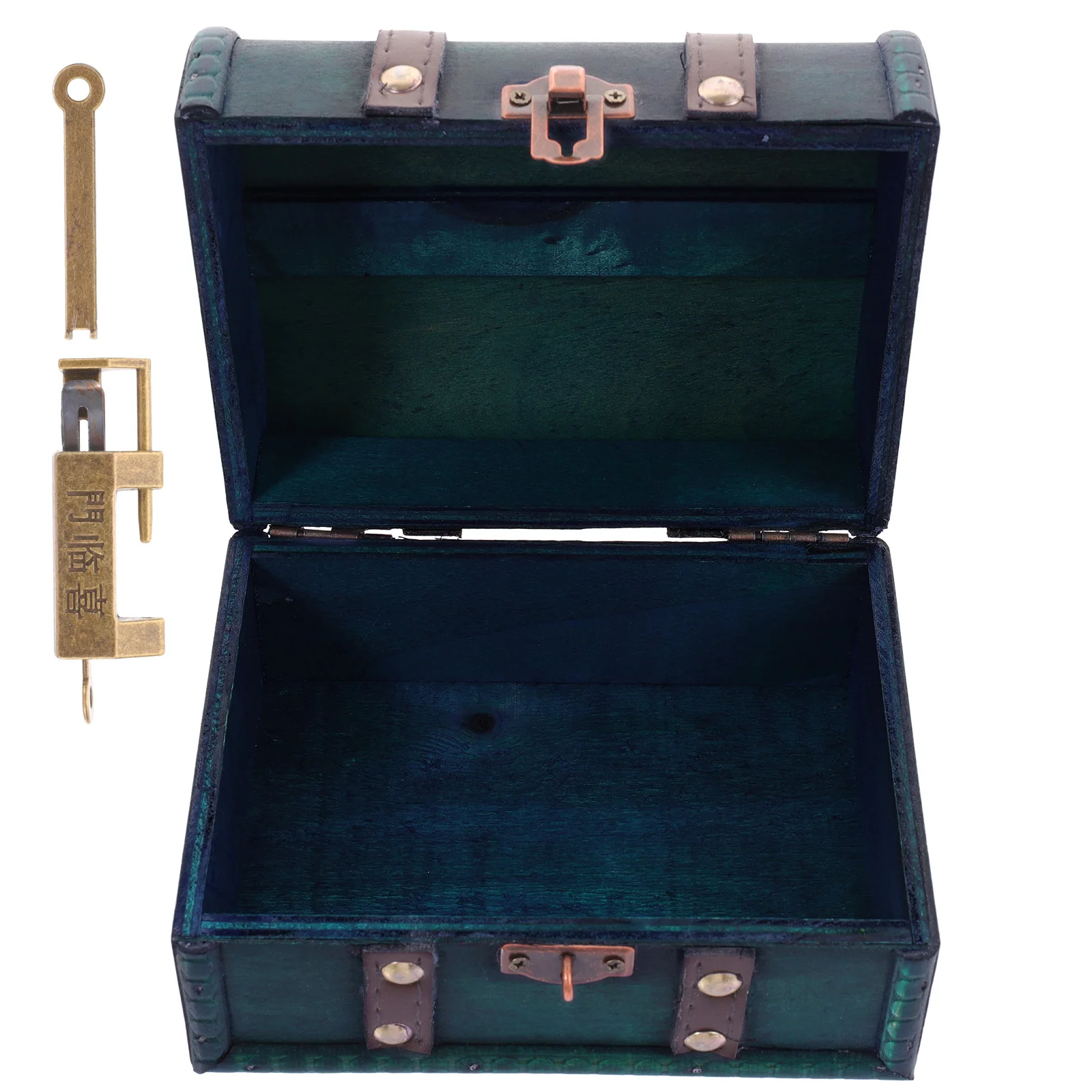 

Vintage Wooden Jewelry Box With Lock Retro Trinket Organizer Storage Case For Jewelry Sundries Decorative Container