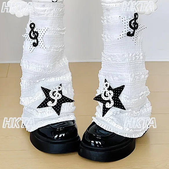Japanese 2026 Summer New Subculture Y2k Leg Covers Sets Sweet Lolita Lace Applique Stacked Stockings Apparel Accessories Women