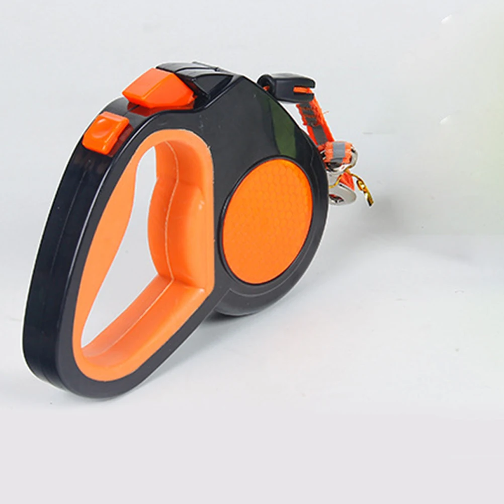 

5M Automatic Retractable Dog Leash Orange Lock Braking -Handed Stop Large Handle Grip For Small Medium Pets Pet
