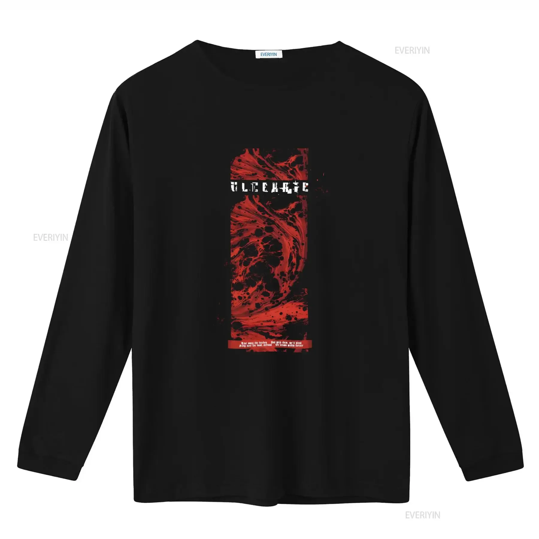 Men's Ulcerate Drown Within T Shirt XXX Large Black Unique Red Abstract Design vintage Washed homme fashion designer clothes