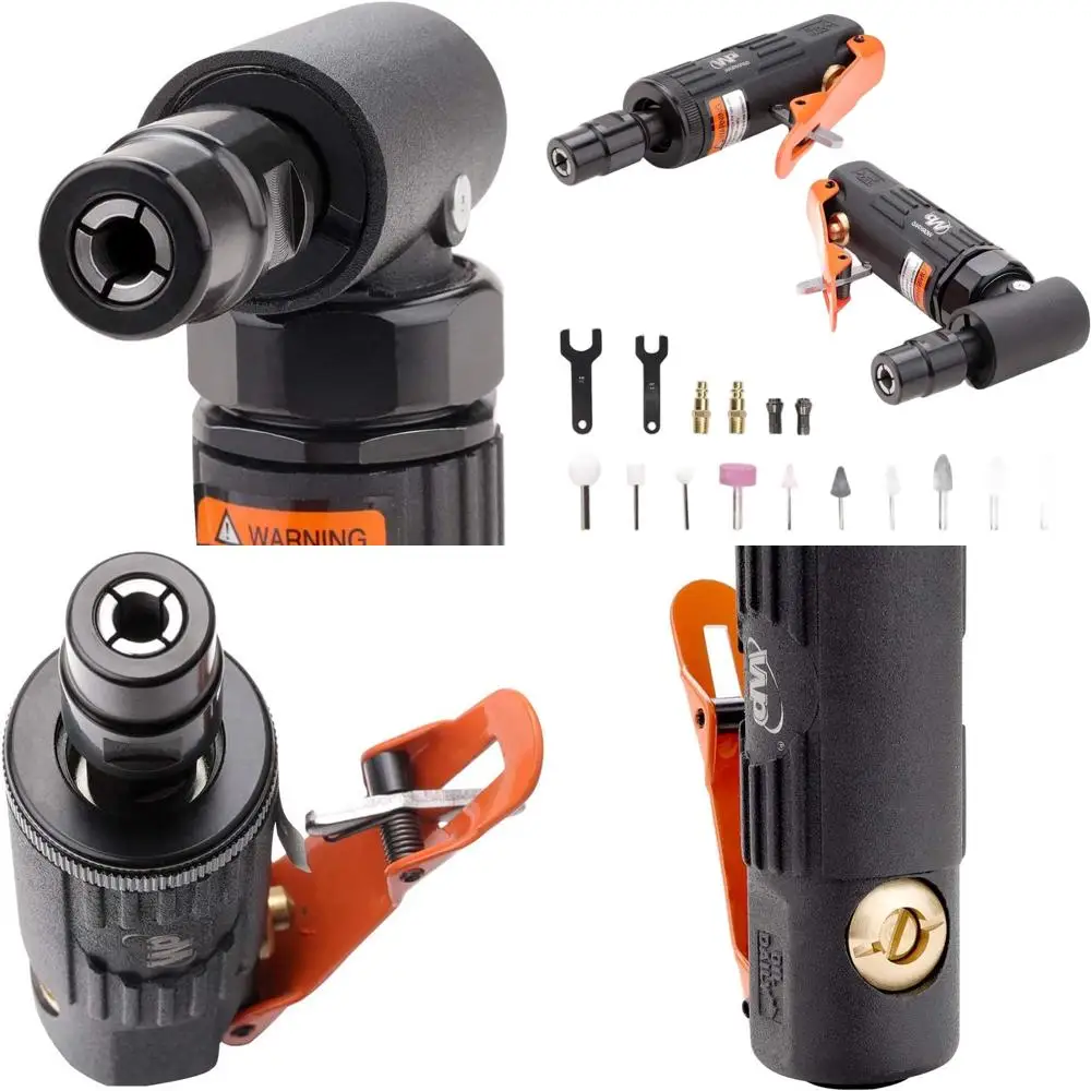 

Набор пневматических инструментов из 12 предметов: прямая и угловая шлифовальная машинка с патронами 1/4 и 1/8 дюйма, набор из 10 каменных насадок