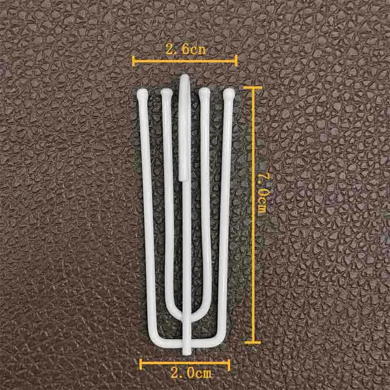 5PCS Metal Four Fork Curtain Tape Hook Curtains Cloth Ring Clamp Tracks DIY Home Curtain Accessories Spray Plated Curtain Hook