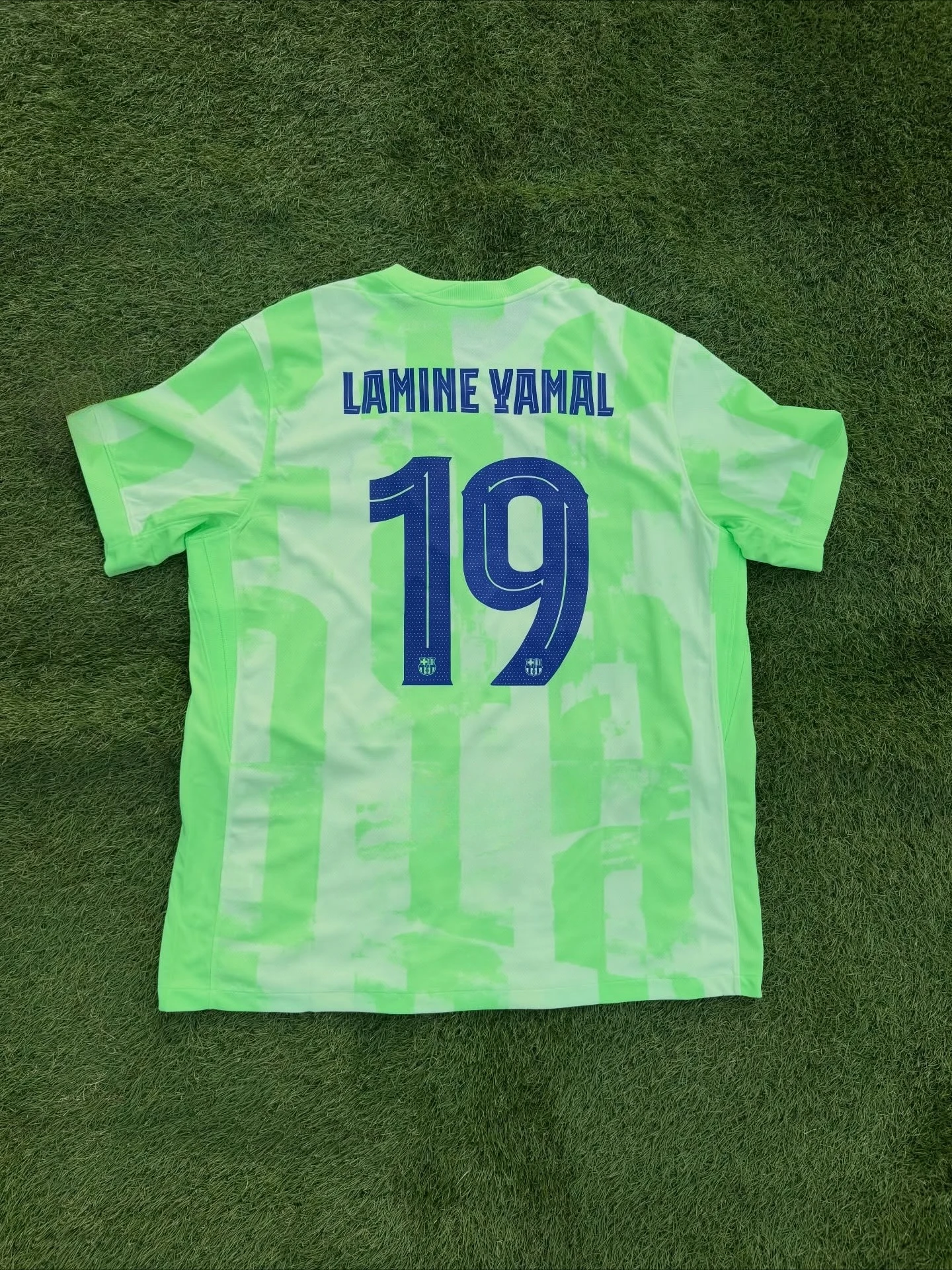 2026 Spain Club 19 Football T-shirt Neon Green Short Sleeve Stripe Soccer Jersey Graphic Printed Fan Merch Training Tops